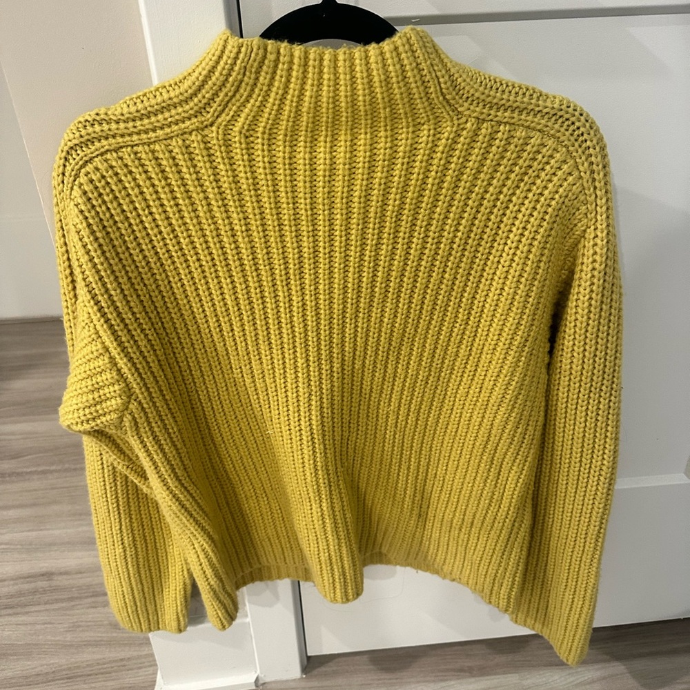 Ann Taylor Yellow Cowl Neck Sweater with Ribbed Knit
